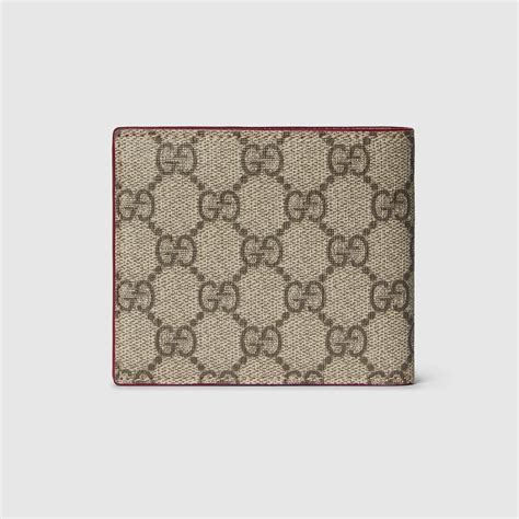 gucci gg supreme chain wallet beige red|Gucci Rosso Ancora red interior wallet in beige and ebony .